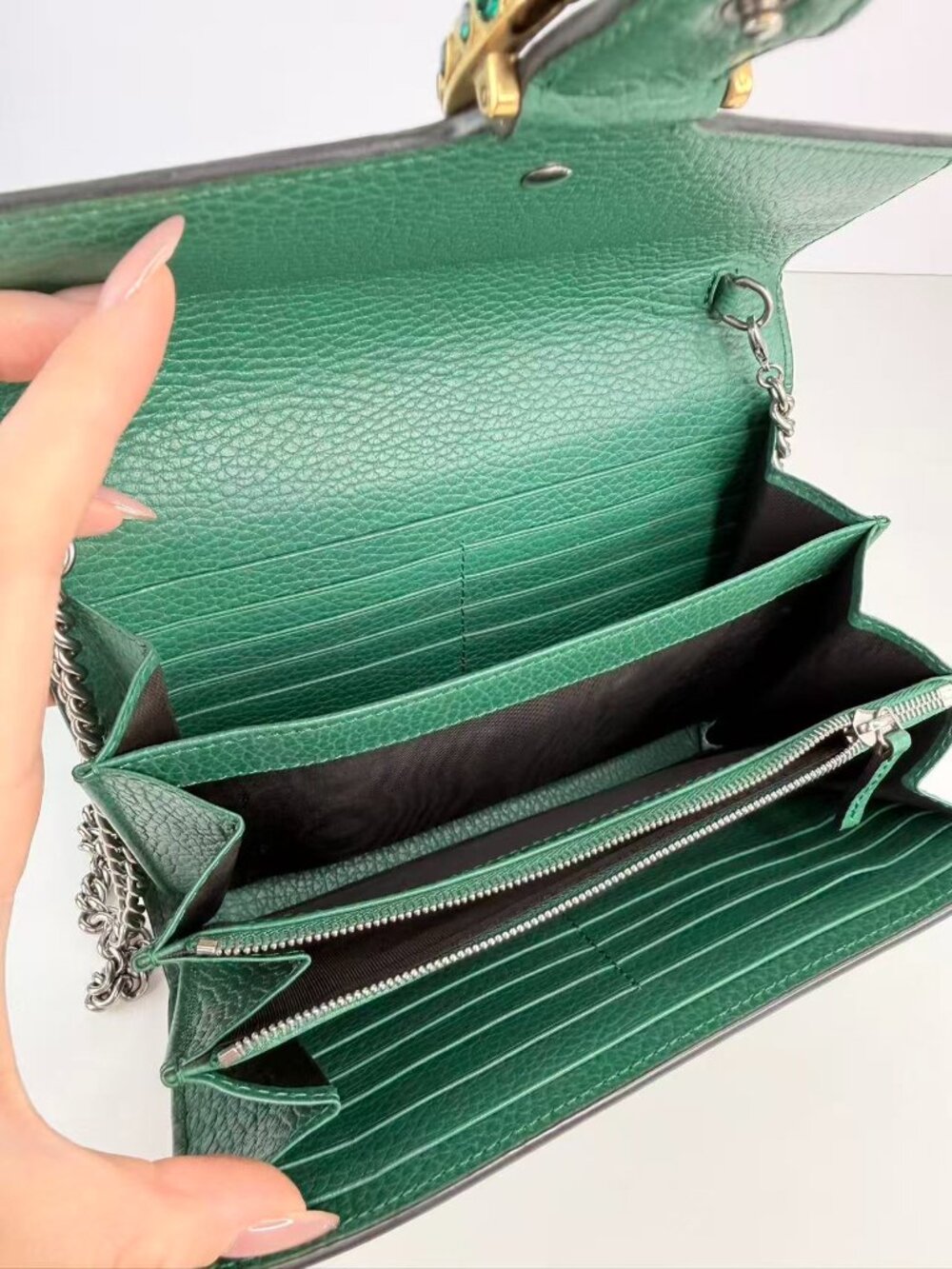 Gucci Dionysus Green Super Mini Leather Chain Crossbody Bag - Picture 5 of 11